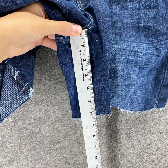 Maurices Shorts Women XS Blue Denim Medium Wash Mid Rise Morgan New Boot Cut Off - Picture 5 of 8